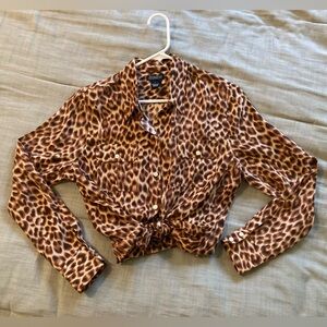 Lucky Brand Silk blouse Leopard. Long sleeve- Large